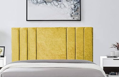 COOL BED Gold Crushed Velvet Savannah King Size Upholstered Panel Headboard