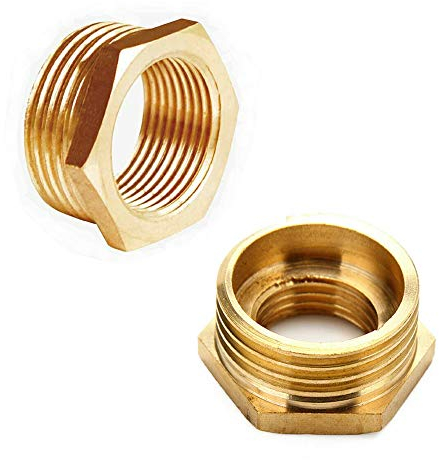 Brass Tap Connector, 5/4 (32MM) Male to 1(25MM) Female Thread BSP Connector, Hex Bushing Reducer Adapter for BPS Garden Water Pipes (Pack of 2PCS)