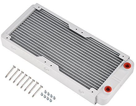 Topiky Aluminium Wasserkühler,G1/4 Gewinde Kühlkörper,18 Reihiges Rohr Schnelles Wärmeableitungssystem Leises UPC Wasserkühlungssystem Computer Wasserkühlungs Flüssigkeitswärmeaustauscherset(240mm)