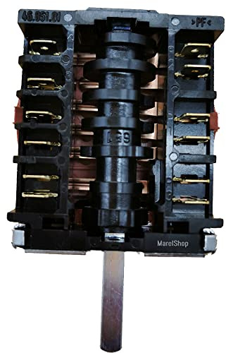 Marel Shop® - Interruttore Commutatore per Forno compatibile con Candy 860501-91204784 5+0 Posizioni per Modelli: FPP502N 33700644, FP52XV 33700995, FPP502/1X 33700883, FCL614GH 33700461