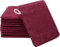 ZOLLNER 10er Set Waschhandschuhe in 16x21 cm - saugstarke und weiche Waschlappen in weinrot - mit praktischem Aufhänger - waschbar bis 60°C - Baumwolle - Hotelqualität