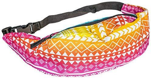 cosey - Bauchtasche Damen und Herren, stylische Hüfttasche, Gürteltasche für Reise, Sport & Outdoor - Design Buntes Muster