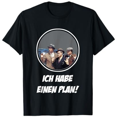 Die Olsenbanden Mächtig Gewaltig Gimmick DDR T-Shirt, Herren, Unisex, Halbarm, T-Shirt, Schwarz, S