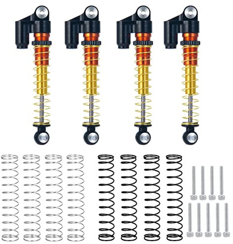 RCLions RC Shocks 43 mm verstellbarer Dämpfer für 1:24 Axial SCX24 AXI90081 Riegel RC Crawler Auto Upgrades (schwarz)