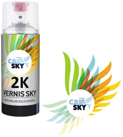 CARSKY Bombe vernis 2K brillant pro SKY CLEAR durcisseur inclus 400ml