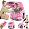 BAKAJI Mechanische Werkstatt, Elektroauto zum Bauen von Spielzeug-Kindern, Spiel Bauen Sie Ihr Auto mit Licht und Sounds, funktionierende Scheinwerfer, Schiebegriff und elektronischer Schlüssel, Rosa