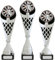 pokalspezialist Pokal Dart Serie Verdun Trophäe Silber groß mit Gravur (Set je 1x 33,5 37,5 und 40,5 cm)