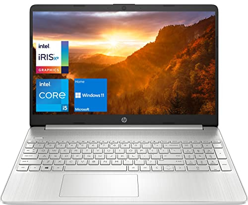 Laptop HP Laptop Laptop Schermo Full HD da 15.6 pollici, processore Intel Core i5-1135G7, 16GB DDR4 RAM, 512GB PCIe NVMe SSD, lettore di impronte digitali, Wi-Fi, Bluetooth, Windows 11 Home, argento