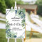 Greenery Welcome to The Wedding of Sign Cartello in legno per matrimonio Welcome to Our Wedding Poster Rose a tema Wedding Segni di nozze per cerimonia 40 x 40 cm