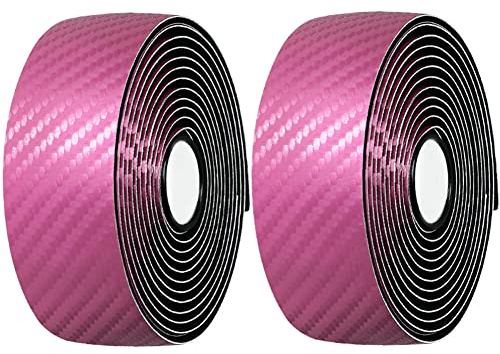 MoreChioce Fahrrad Lenkerband, 2 Stück Fahrrad Lenkerbänder Wraps Anti-Rutsch Atmungsaktiv PU Leder Lenkerband Abklebeband mit 2 Lenkerstopfen für Mountainbike Rennrad,Rosa