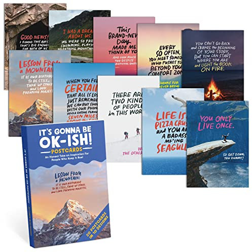 Em & Friends It's Gonna Be Okay Motivationskarten, 20 verschiedene Postkarten, leere Postkarten zum Aufdenken an Sie für alle Anlässe (10 Designs)