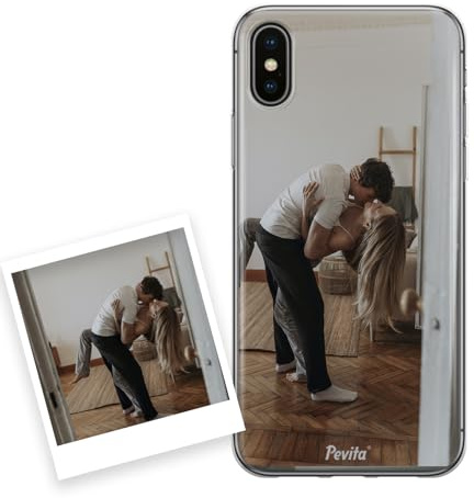 P Pevita Personalised Phone Case for iPhone X - Custom Photo Cover, Soft Silicone, Gift Idea