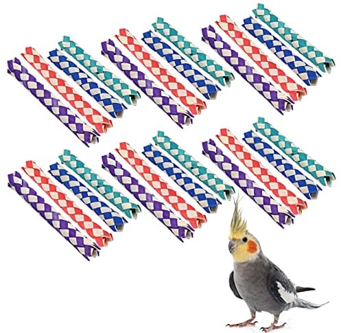 24 Stück Klassische Fingerfallen, Fingerfallen, Vögel, Papageien, Kauspielzeug, Chinesische Fallen, DIY-Spielzeug für Kinderpartys, Chinesische Fingerfalle, Fingerfallen, Haustier, Vogel, Kauspielzeug