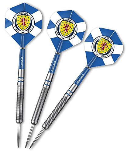 Darts Corner Scotland Darts Dartpfeile, offizielles Lizenzprodukt von Schottland, St. Andrews, Stahlspitze, 90 % Wolfram, 24 g (D1402)