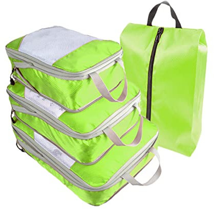 AUXDIQ Koffer Organizer Set 4 Stück Kofferorganizer Reise Kleidertaschen Packtaschen Reisegepäck wasserdichte Packing Cubes Packwürfel Set mit Kompression