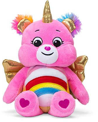 Care Bears 22cm Bohne Plüsch - Pegasus Cheer, Sammlerstück Niedliches Stofftier, Einhorn Kuscheltier für Jungen und Mädchen, Kleiner Pflegebär-Teddy, Plushie für Kinder ab 4 5 6 7 Jahren, Rosa mit