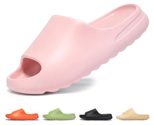 Jesindr Claquette Hommes Claquettes Femme Plage Ete Sandales Homme Caoutchouc Pantoufles Femme AntidéRapante Piscine Slide Unisex Epaisse Confort Foam Slides, Rose, 38 EU
