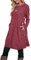 Aokosor Christmas Jumper Dress for Women - Long Sleeve Tunic Dress with Pockets & Side Buttons - Size 6-8 Red