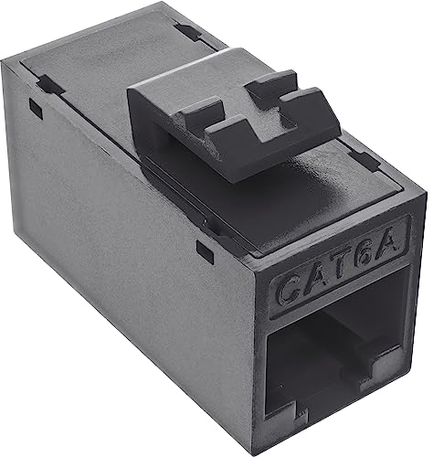 8er Pack InLine® Keystone RJ45 Buchse/Buchse, ungeschirmt, Cat.6A, schwarz