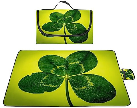 Picknickdecke 200x300cm,XXL Picknickdecke mit Wasserdichter Unterseite,Outdoor Stranddecke Sandfrei,mit Tragegriff Faltbare Picnic Blanket für Camping,Strand,Park,Familie,Konzerte Grüne Pflanzen