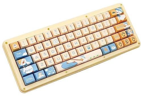 daixiahu Cute Duck Theme keycaps 158 Key PBT keycaps XDA Custom keycap Set is Suitable for 61/87/104/108 Cherry MX Switch and Other Mechanical Keyboards (Cute Duck)