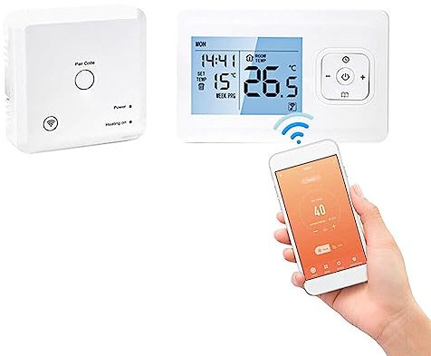RANRAO Termostato intelligente WIFI, termostato touch screen programmabile per caldaia a gas/sistema di riscaldamento ad acqua calda, regolatore di temperatura ambiente, lavoro con Tuya/Smart Life