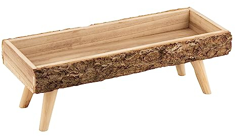 J-Line Cachepot sur Pied Rectangulaire Bois De Paulownia Naturel Large
