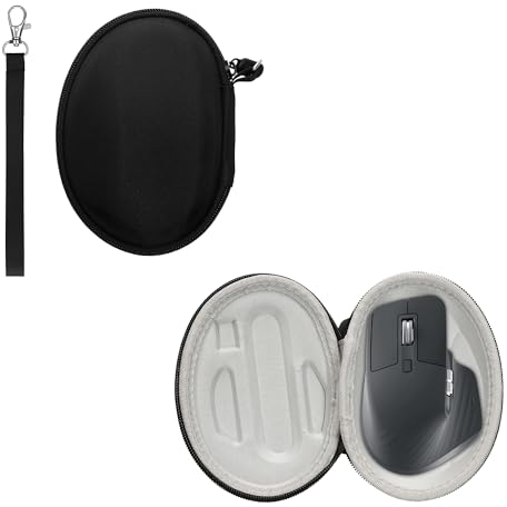 kwmobile Hülle kompatibel mit Logitech MX Master 3 / 3S Hülle - Case Tasche für Computer Mouse - Tragetasche mit Schlaufe - PC Maus Case Schwarz
