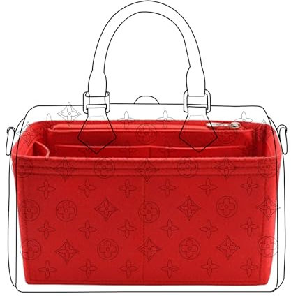 Lckaey Tragetasche Organizer Einsatz für Speedy 35 Handtaschen-Schutzeinsatz Tragetasche und Handtaschen-Einsatzschutz Y073red-XL