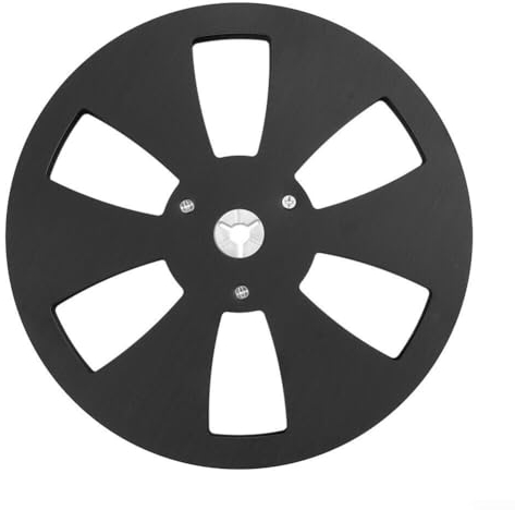 Leere Kassettenspule, 1 Stück, 17,8 cm, 6 Löcher, offene Spule, Tonbandspule, Maschinenteil für Festplatten-Videorecorder (schwarz)