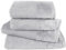 Pure Label 4-TLG. Handtücher Set mit Aufhängeschlaufen aus 100% Baumwolle, saugstark, weich und Oeko-TEX Zertifiziert - 2X Badetuch (70x140 cm) 2X Handtuch (50x100cm), Hellgrau