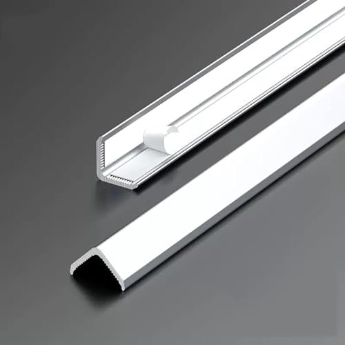 Raouoae 2 Stück Eckschutzprofil Wand Ecke Kantenschutzstreifen Schmaler Metall-Eckschutz Zum Schutz Der Wände, 89° Selbstklebend Eckschutzleiste Für Holzwände/Fliesen (Color : White, Size : 150cm/59