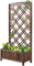 Outsunny Jardinera con Enrejado Jardinera con Celosía de Madera Macetero con Soporte para Trepadora Cultivos Plantas en Exterior Terraza Jardín Balcón 60x30x122,5 cm Marrón