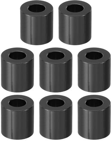 PATIKIL M8 Aluminum Spacer, 8 Pcs Metal Spacers Aluminum 8.2mm ID x 16mm OD x 16mm L Aluminum Spacer Screw Standoff Round for 1/3in or M8 Screw Bolts, Black