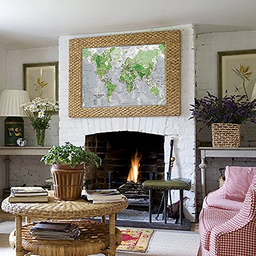 Im Dunkeln Leuchtende Weltkarte Kinderzimmer Weltkarte Kinderweltkarte Poster Wandaufkleber Wanddeko für WohnzimmerSchlafzimmer Kinderzimmer Bunte Weltkarte für Kind (Gray, One Size)