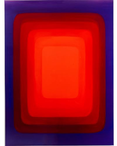 Kare Design Wandbild Tendency, Rot/Blau, Rechteckig, Handarbeit, Unikat, Abstraktes Design, Wandkunst, Wandbild, Schlafzimmer, Wohnzimmer, Baumwolle, 160x120 cm (H/B)