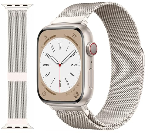 JJii Sung Original Edelstahl Milanese Armband Kompatibel mit Apple Watch Armband 38mm 40mm 41mm 42mm 44mm 45mm 46mm 49mm, Milanese Ersatzband für iwatch Ultra/Ultra 2, SE, Series 10 9 8 7 6 5 4 3 2 1