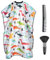AYBUY Kids Hairdressing Gown Barbers Cape, White Dinosaur Cutting Gowns with Neck Duster Brush and Hairdressers Comb, Waterproof Children Salon Cape Apron, Barber Accessories