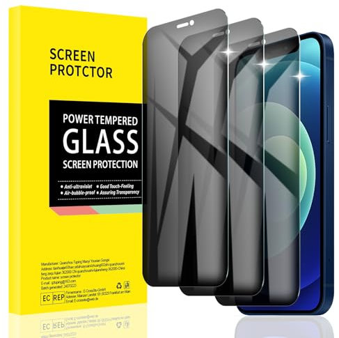 AKLPP [3 Pack] Privacy Screen Protector for iPhone 12 Mini, Anti-Spy Tempered Glass Film Accessories, Private Protection, Anti-Scratch, Case-Friendly, Bubble Free, 9H Hardness, Impact-Resistant