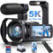 LOENTIR Video Camcorder 5K 64MP IR Night Vision Camera Vlogging Camera Zoom 18x WiFi Digital Camera for YouTube 3 Touch Screen Camera with 32GB SD Card, Microphone, Remote Control 2.4G