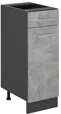 Vicco Küchenunterschrank R-Line, Schubladenschrank für die Küche, Beton, 30 cm ohne Arbeitsplatte