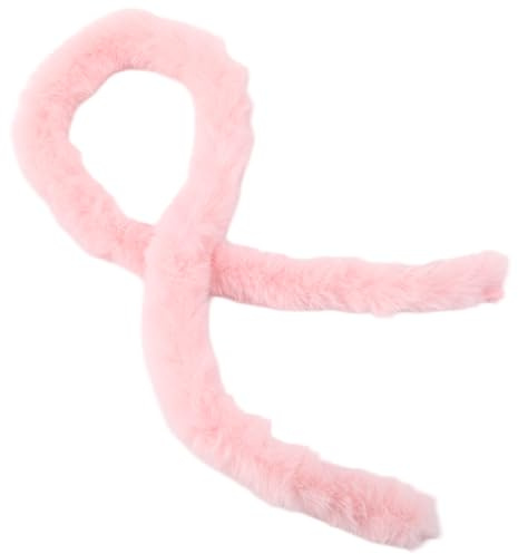 CABODYALS 2M Pink Faux Fur Trim Fluffy Fabric Roll Thick Chenille Stems Furry Art Strips Shaggy Christmas Winding Garland Ribbon for Sewing Making Bows Festival Clothes Party Decor Halloween Diy Craft