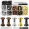 HavaCue Lot de 160 Rivets en Cuir Sets, M5*8mm Rivet a Visser, 5 Couleurs Vis Chicago Screws pour Cuir, Vis de Reliure pour Bricolage Décoration,Ceinture,Livres
