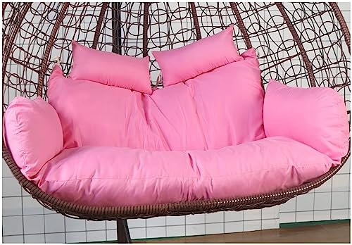 Fauteuil de jardin double suspendu avec coussin imperméable pour patio ou extérieur Rose