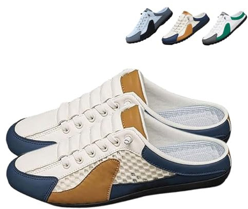 ZIHAOFC Baskets Dos Nu pour Homme, Chaussures à Enfiler en Maille Respirante, Chaussures de Sport décontractées Confortables pour la Salle de Sport, la Course à Pied, Les Voyages (Beige,39)