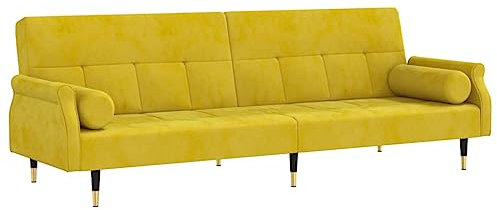SXJEQOC Sitzgarnitur Wohnzimmer Sofas & Couches Big Sofa Kleine Sofa - Schlafsofa mit Kissen Gelb Samt für Esszimmer Schlafzimmer Jugendzimmer Balkon