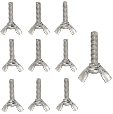 TA-VIGOR 10Pcs Wing Bolts Wing Screws, M6 x 30mm Wing Butterfly Bolts Butterfly Screws for Machine Fastener Machinery Equipment