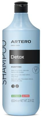 Artero Detox Shampoo für Hunde und Katzen in der Stadt, Tiefenreinigung mit Aktivkohle, Geruchskontrolle und natürlichem Glanz, entfernt Schmutz, sauberes und revitalisiertes Fell (650 ml)