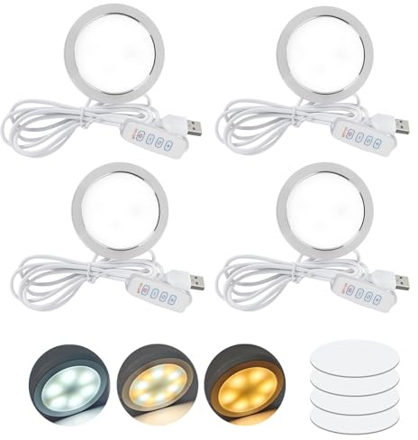 BORDEAG 4 Stück 3D-Drucker Led-Lampen-Kit Für Lab, Led-Lampen-Set, 3D Drucker Zubehör, Drei Farben USB-Betrieben, Für 3D-Drucker Schränke Vitrinen Bücherregale