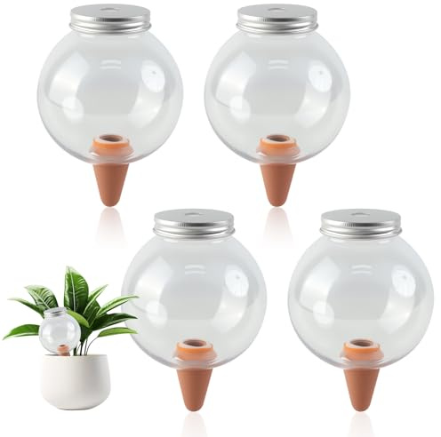 RoxNvm Bolas de Rega para Plantas, 4PCS 550ML Autoriego Macetas Interior | Gran Capacidad, Autorriego para Macetas, Egador Automatico Plantas, Gel Riego Plantas Vacacione para Interior y Exterior